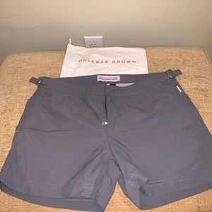 Orlbebar Brown Gray Setter Swim Shorts--34" waist